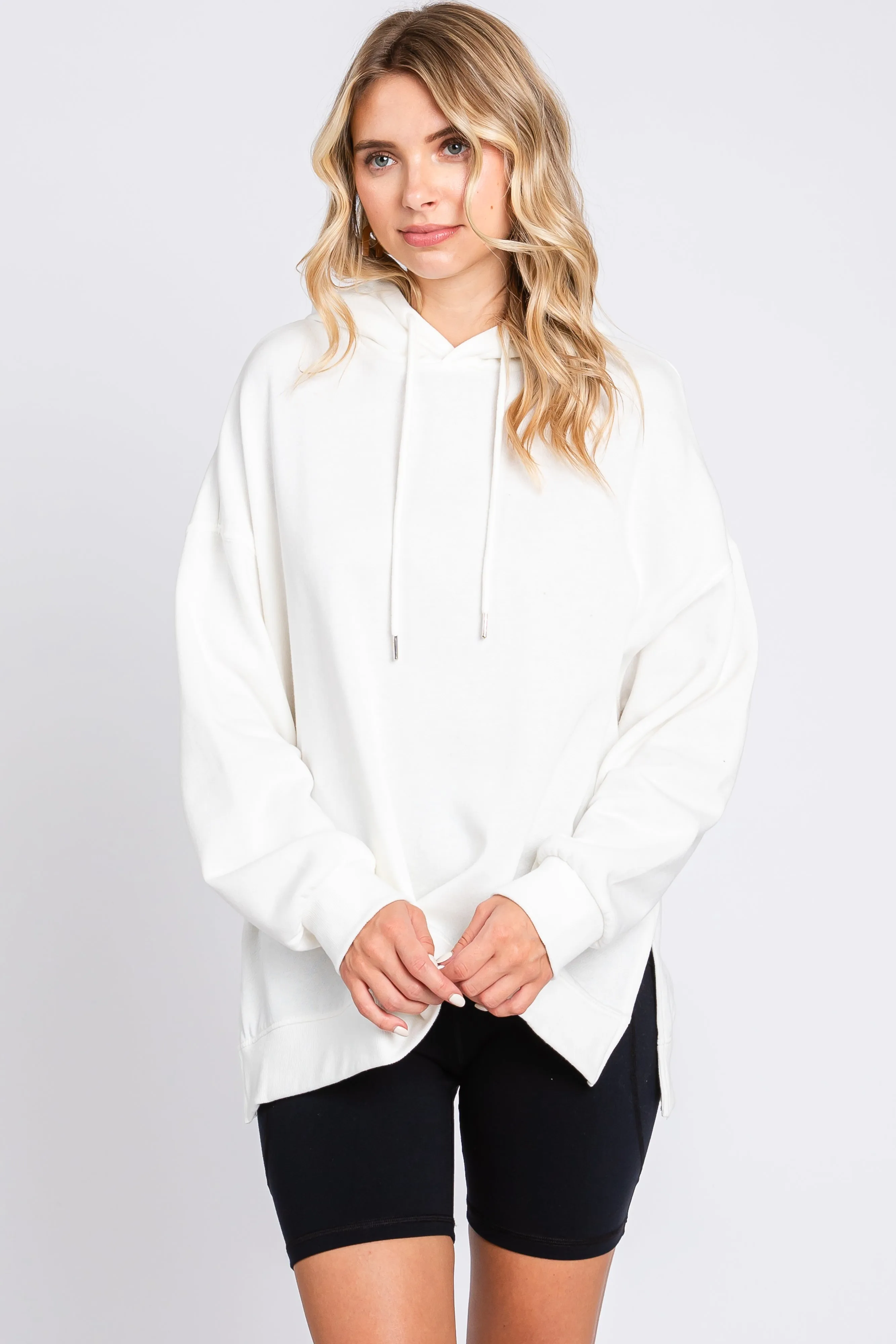 Ivory Drawstring Hoodie sold by Pinkblush product image thumbnail 2