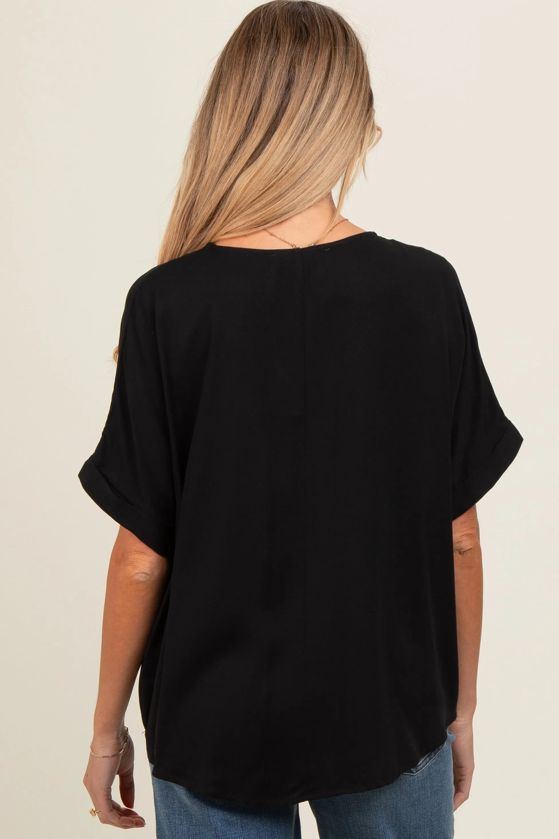 Black V-Neck Pin-Tuck Detail Maternity Top sold by Pinkblush product image thumbnail 4