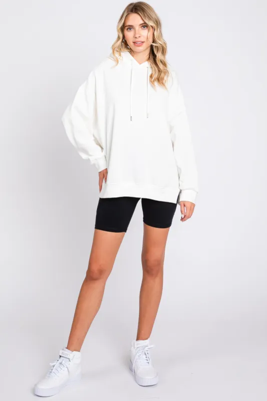 Ivory Drawstring Hoodie sold by Pinkblush