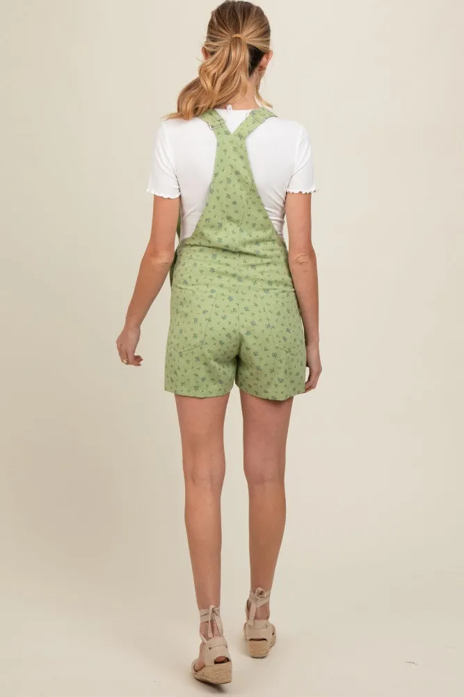 Light Olive Floral Denim Maternity Shortall sold by Pinkblush product image thumbnail 4