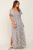 Black Floral Smocked Maternity Maxi Dress sold by Pinkblush
