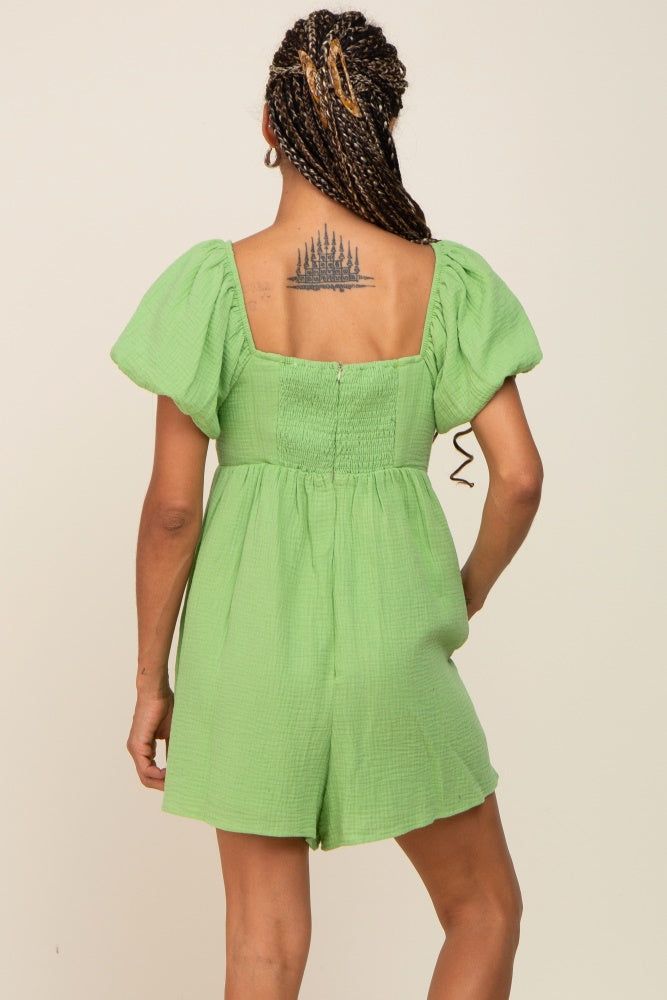 Green Puff Sleeve Romper sold by Pinkblush product image thumbnail 3