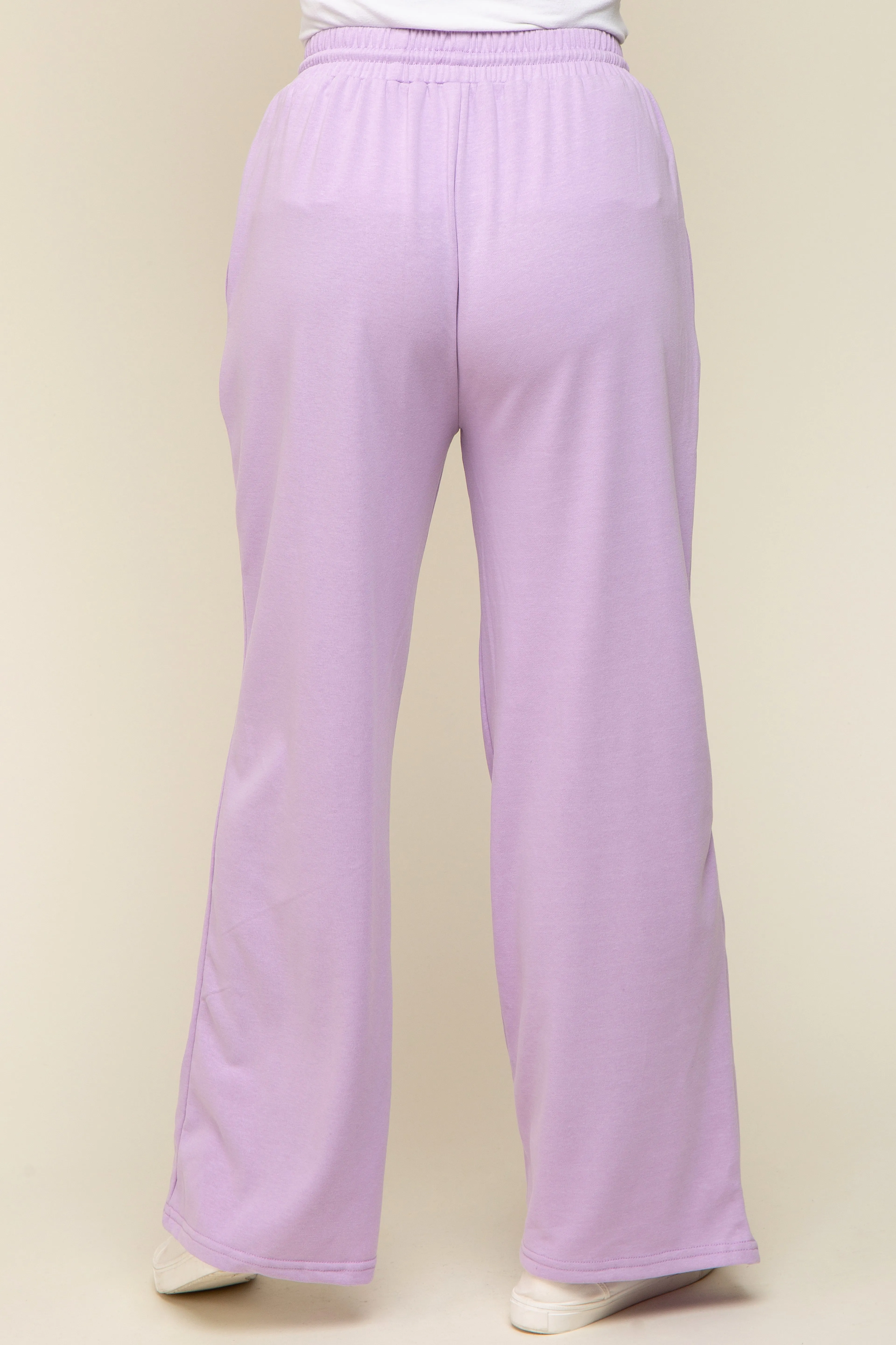 Lavender Drawstring Wide Leg Lounge Pants sold by Pinkblush product image thumbnail 4
