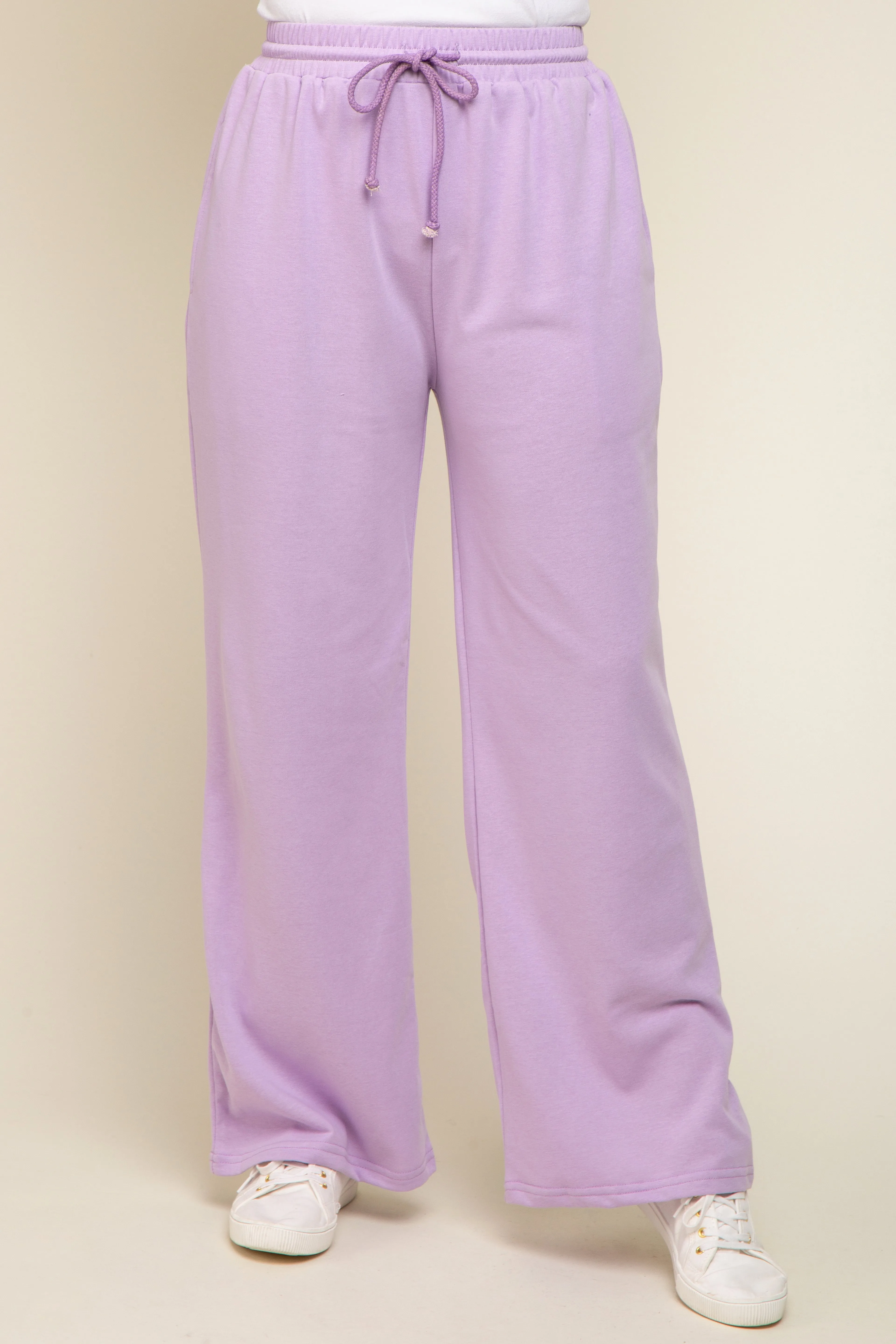 Lavender Drawstring Wide Leg Lounge Pants sold by Pinkblush product image thumbnail 2