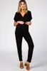 Black Wrap Tie Maternity Jumpsuit sold by Pinkblush