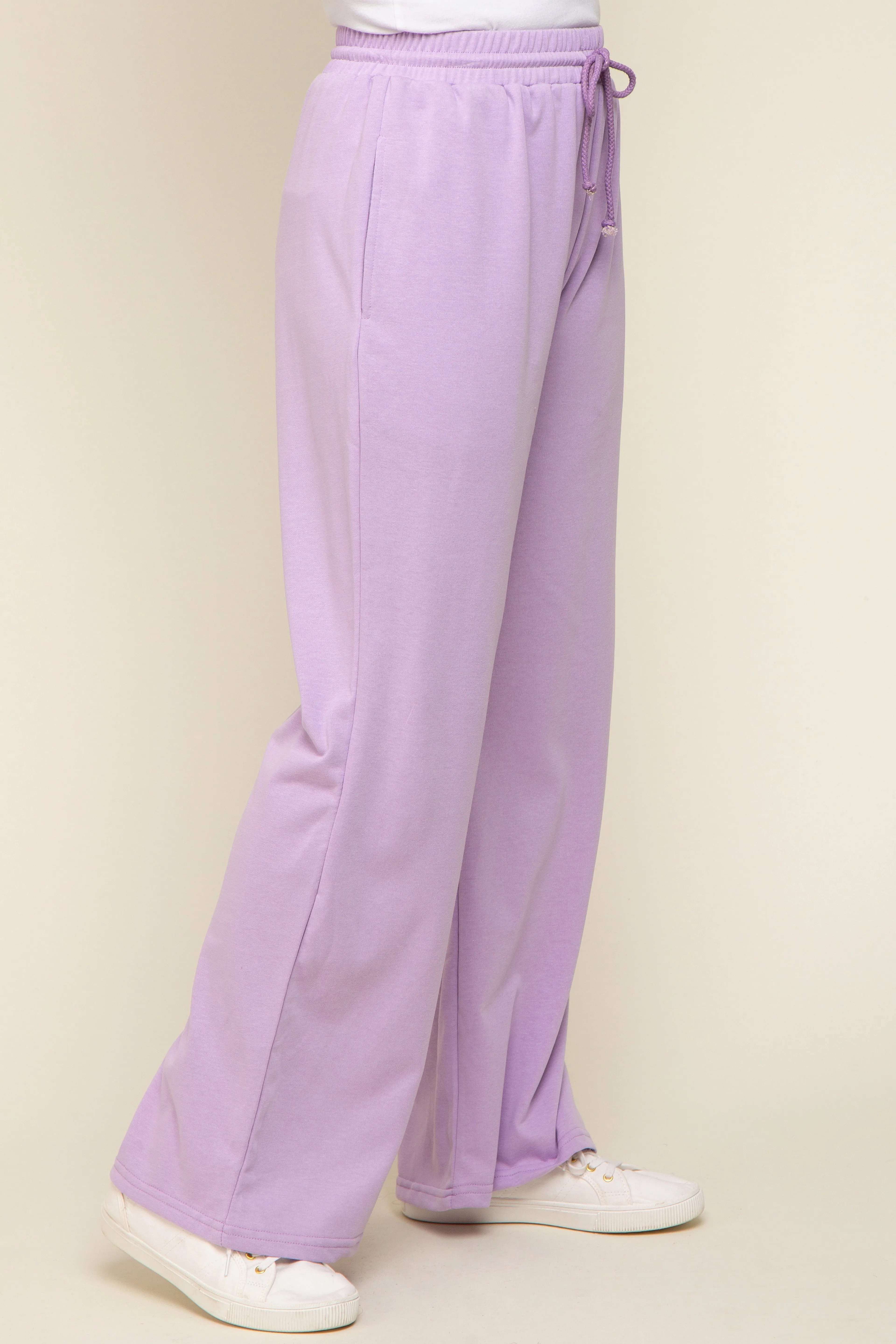 Lavender Drawstring Wide Leg Lounge Pants sold by Pinkblush product image thumbnail 3
