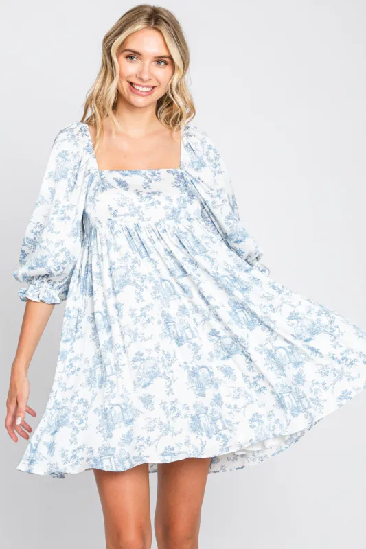 White Floral Puff Sleeve Satin Dress sold by Pinkblush