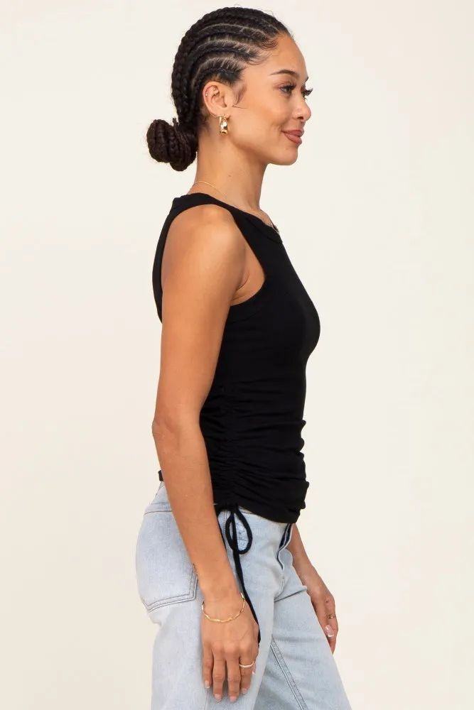 Black Ruched Tie Tank Top sold by Pinkblush product image thumbnail 2