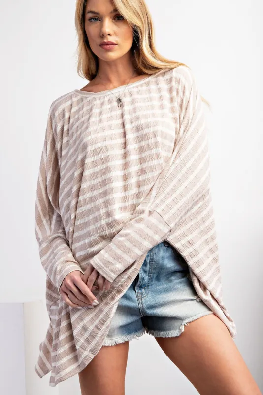 Mushroom Stripe Oversized Top sold by Pinkblush