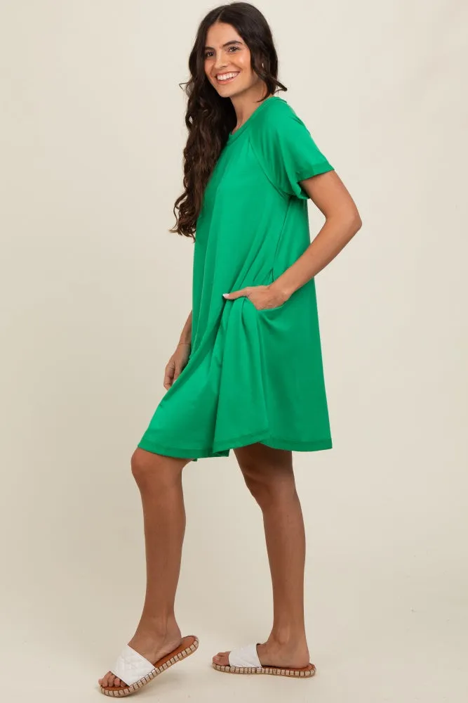 Green Solid T-shirt Mini Dress sold by Pinkblush product image thumbnail 3