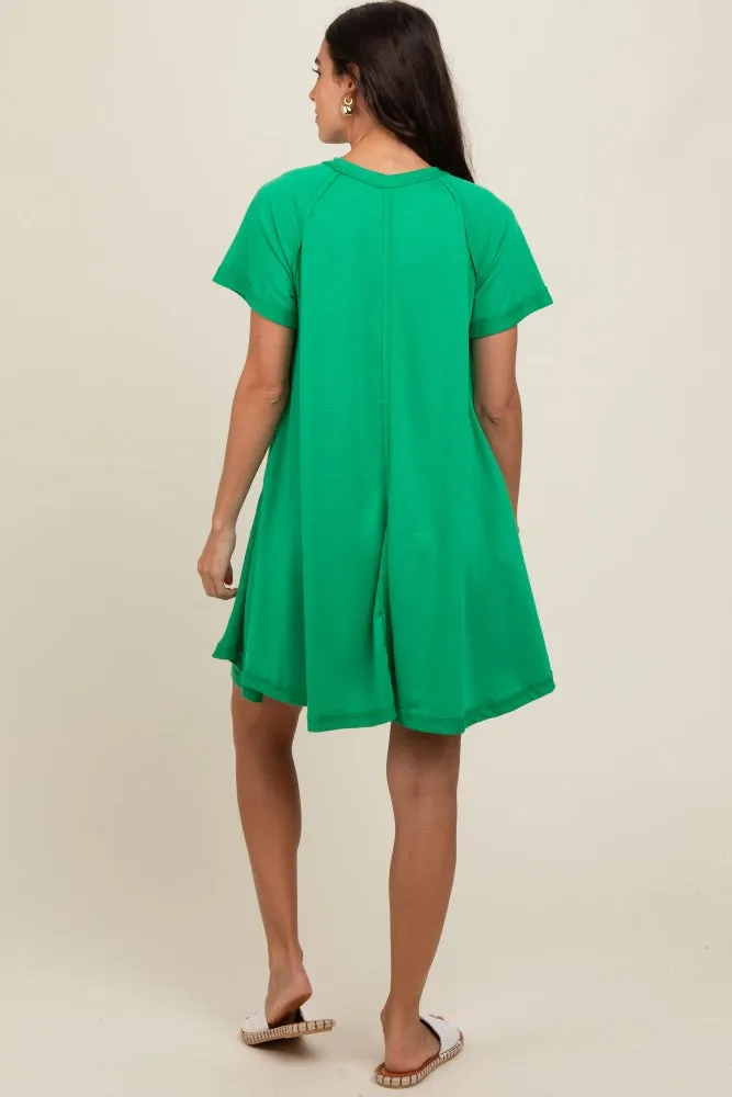 Green Solid T-shirt Mini Dress sold by Pinkblush product image thumbnail 4