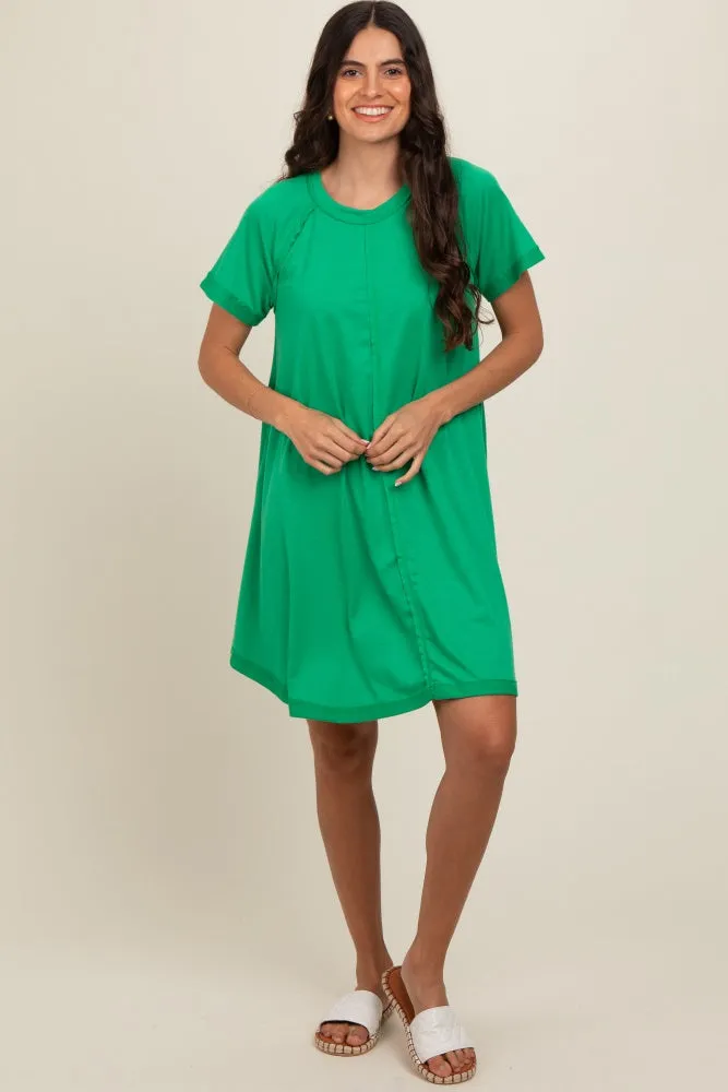 Green Solid T-shirt Mini Dress sold by Pinkblush product image thumbnail 2