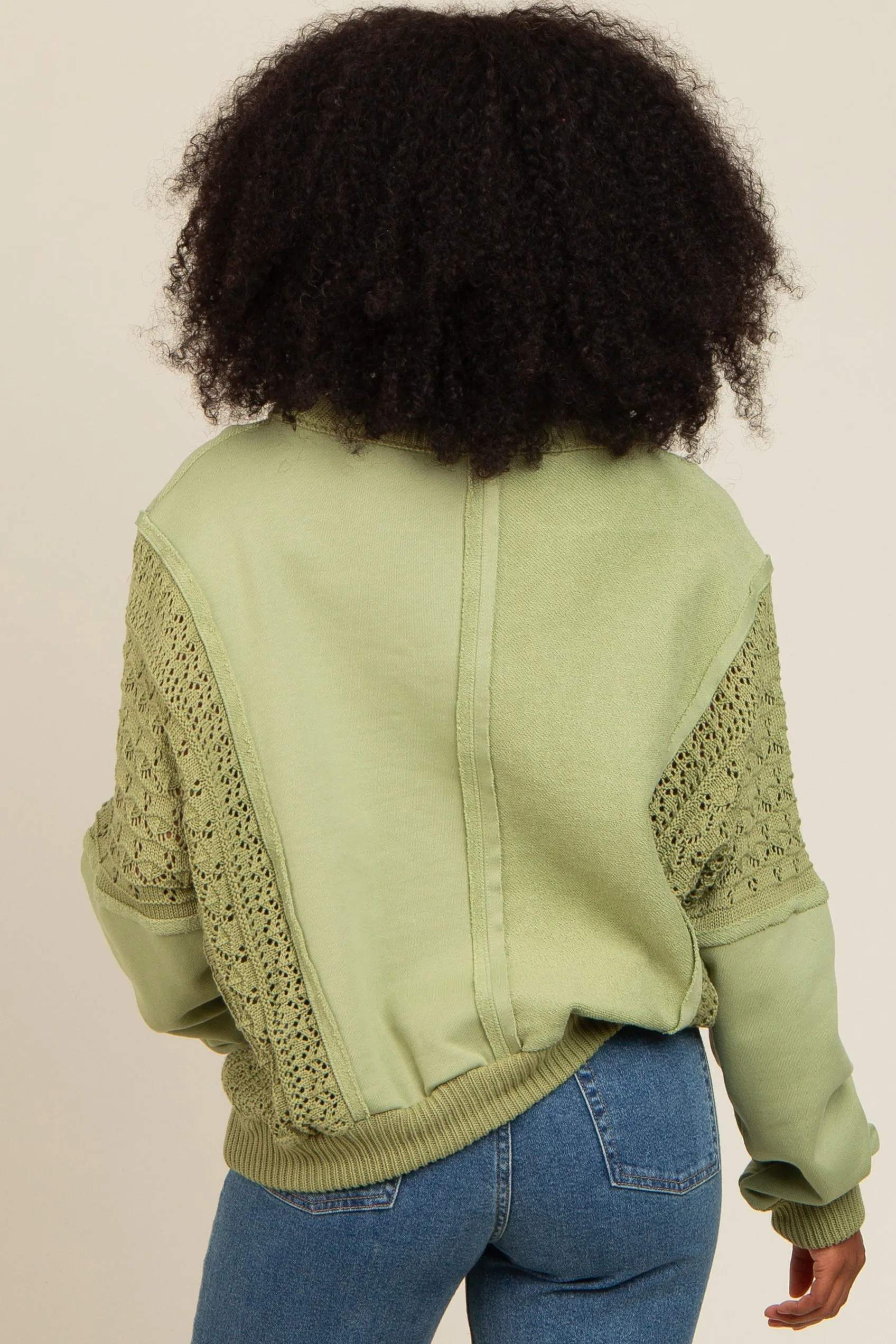 Sage Lace French Terry Top sold by Pinkblush product image thumbnail 4