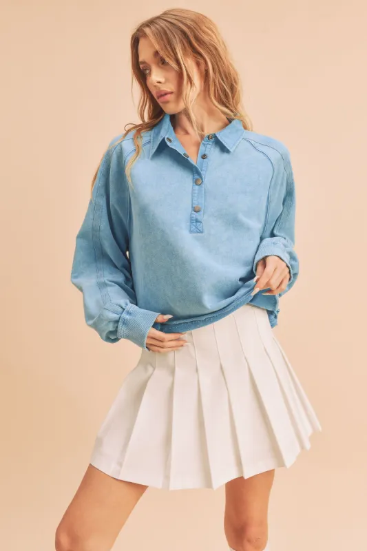 Blue Collared Sweater sold by Pinkblush