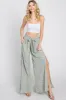 Light Olive Ditsy Floral Side Slit Maternity Pants sold by Pinkblush