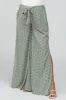 Light Olive Ditsy Floral Side Slit Maternity Pants sold by Pinkblush