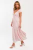 Pink Gingham Sleeveless Tiered Maxi Dress sold by Pinkblush
