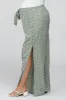 Light Olive Ditsy Floral Side Slit Maternity Pants sold by Pinkblush