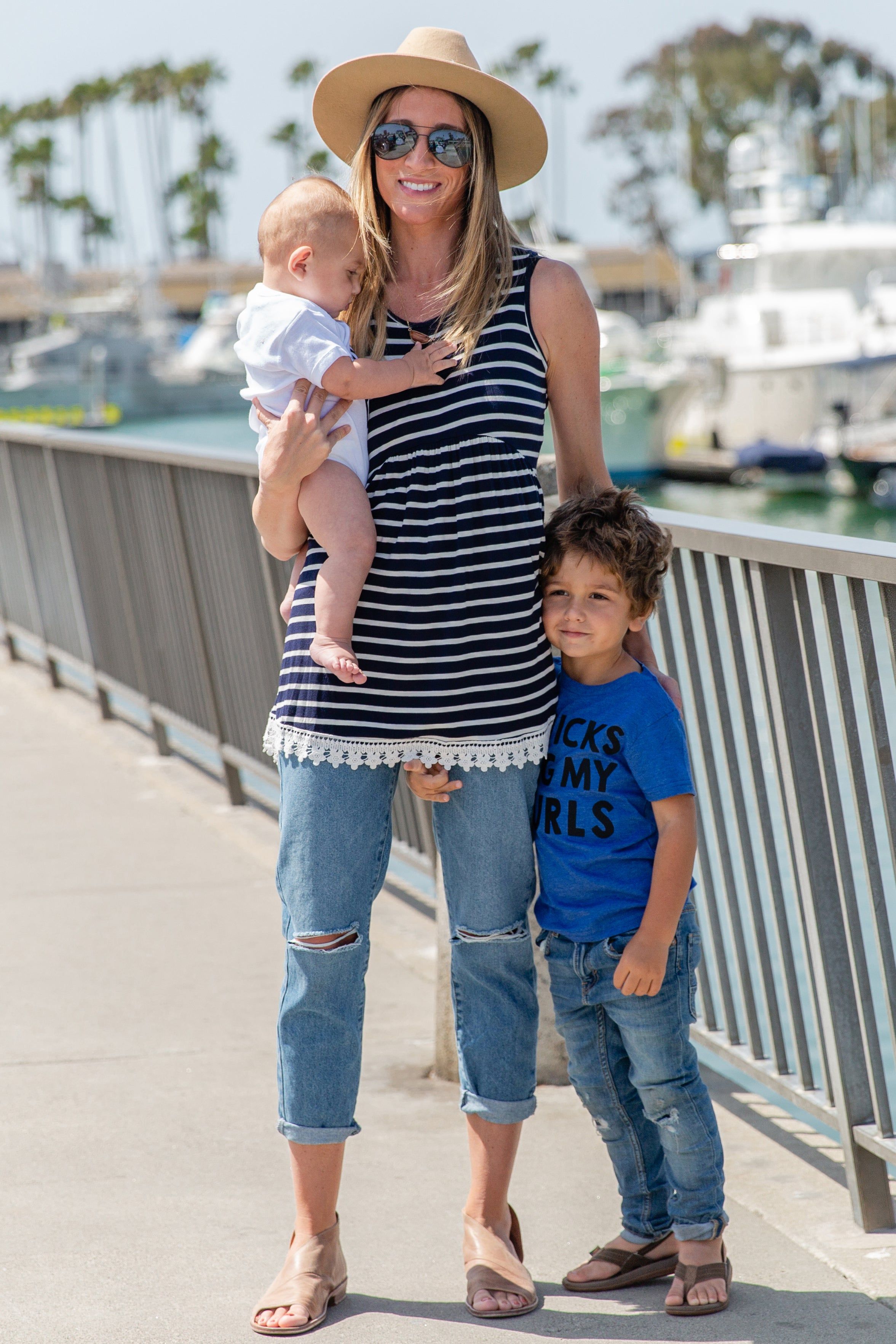 PinkBlush Navy Striped Crochet Trim Tank Top sold by Pinkblush product image thumbnail 4