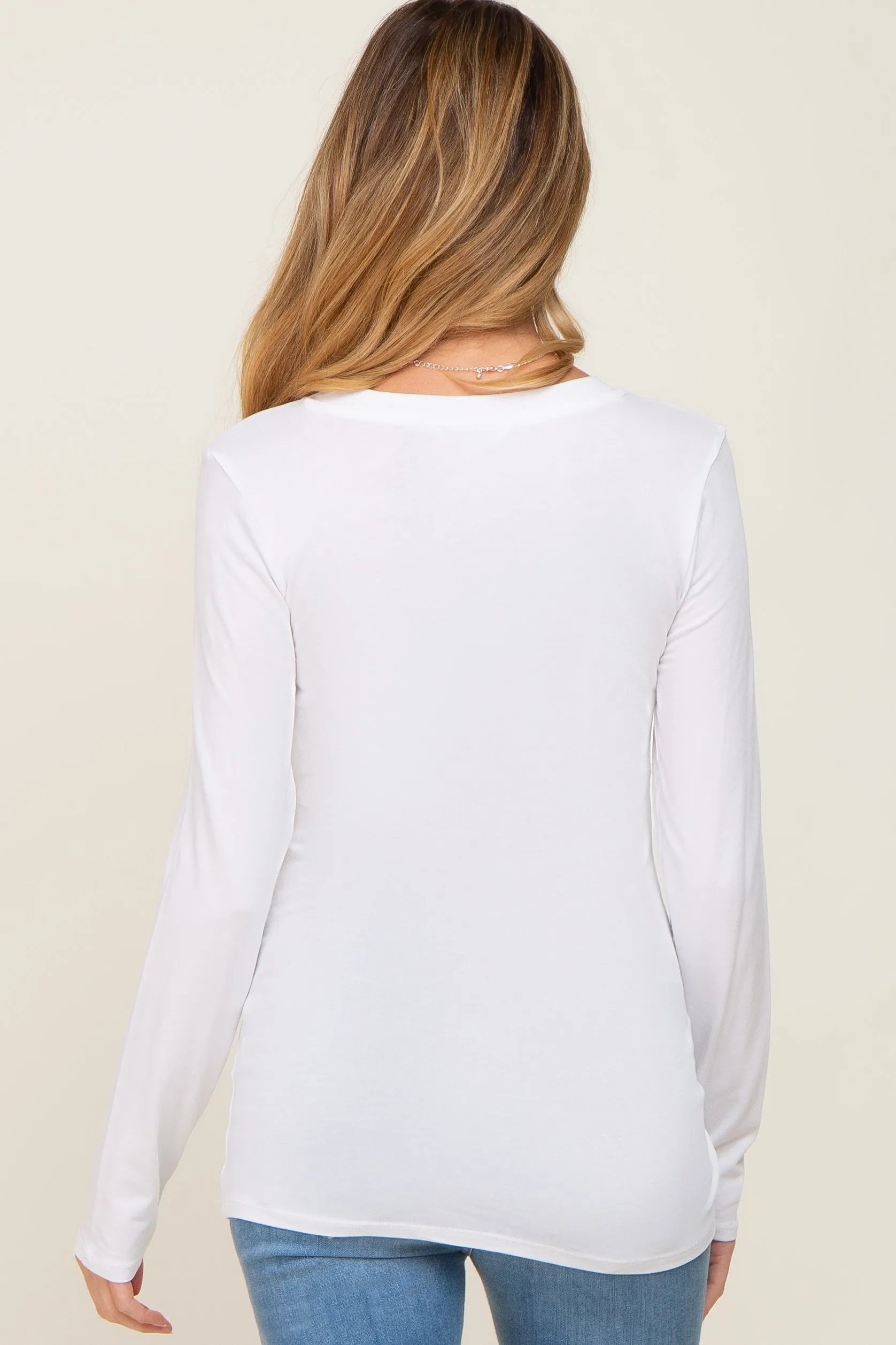 Ivory Basic Long Sleeve Maternity Top sold by Pinkblush product image thumbnail 3