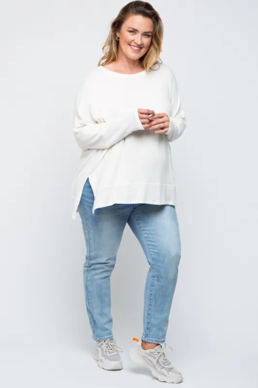 Light Blue Maternity Plus Skinny Jeans sold by Pinkblush