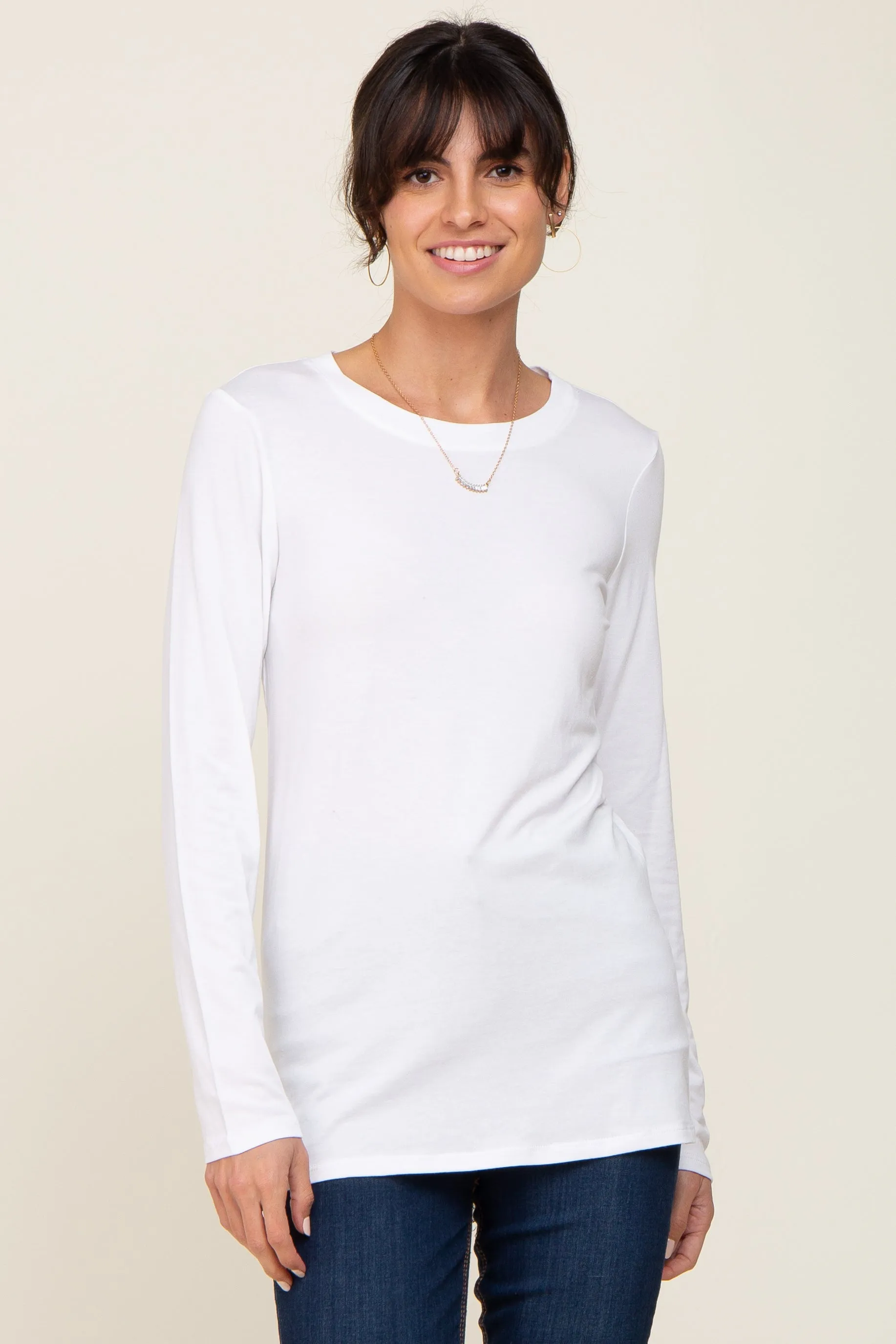 Ivory Basic Long Sleeve Maternity Top sold by Pinkblush product image thumbnail 5
