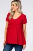 Red Swiss Dot Peplum Maternity Top sold by Pinkblush