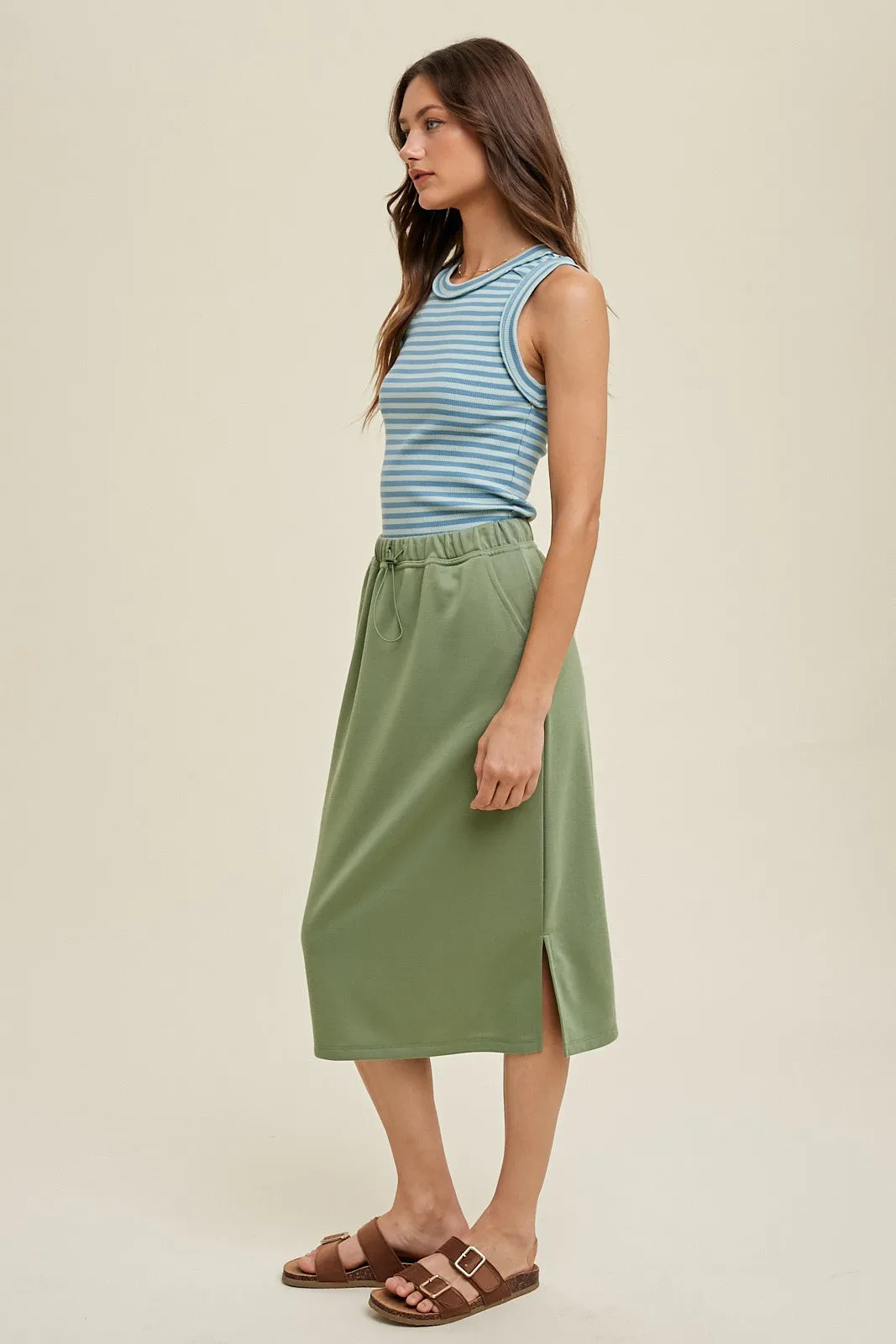 Light Blue Sleeveless Ribbed Tank Top sold by Pinkblush product image thumbnail 3