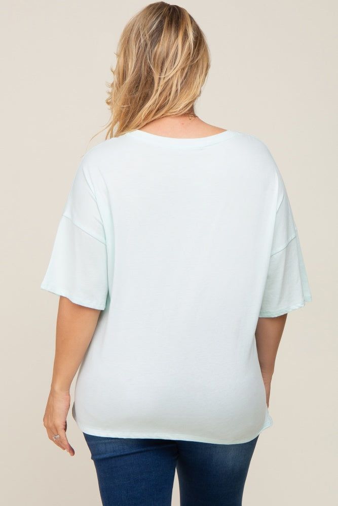 Mint Short Sleeve Pocketed Plus Maternity Top sold by Pinkblush product image thumbnail 3