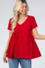 Red Swiss Dot Peplum Maternity Top sold by Pinkblush