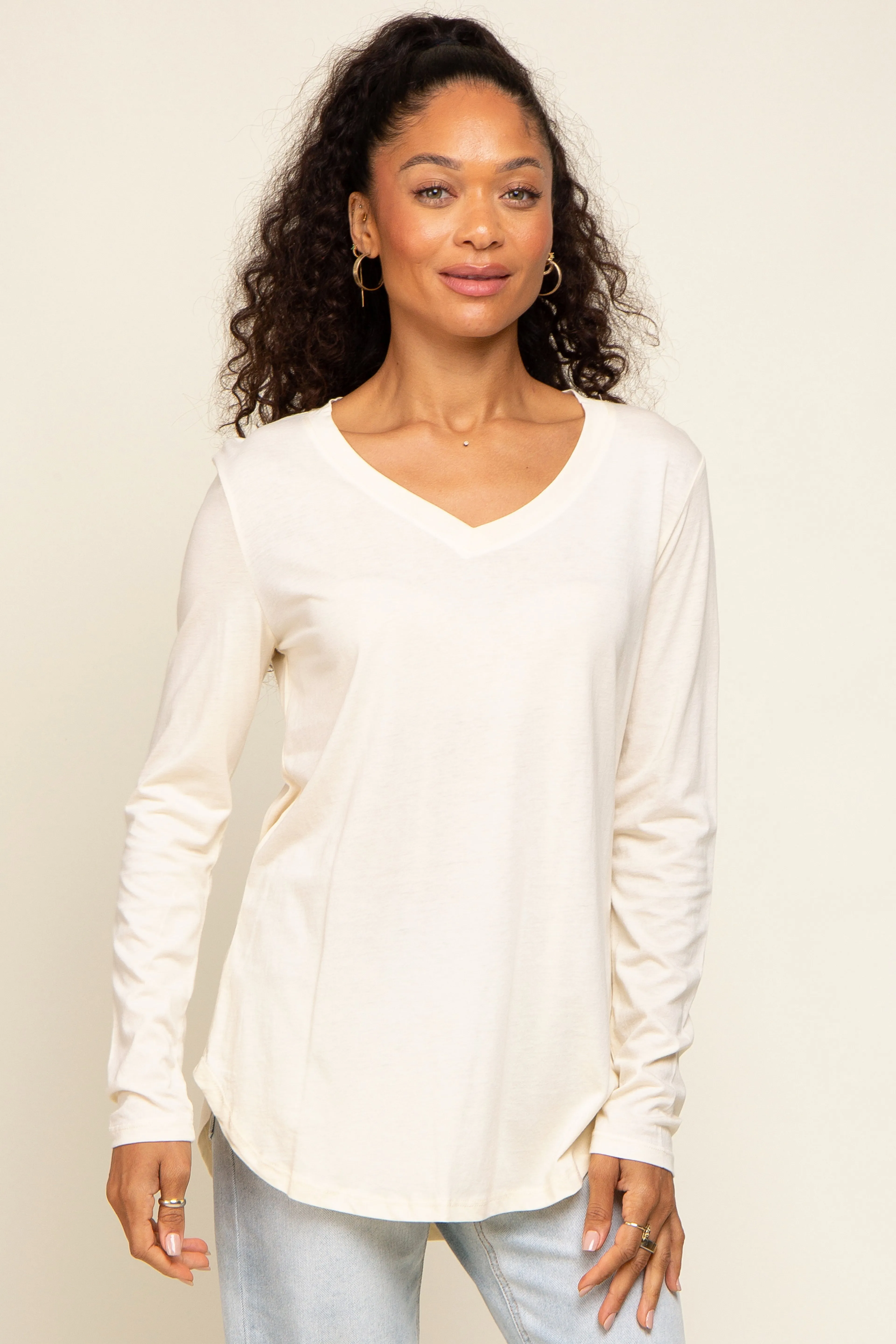 Cream Long Sleeve Maternity Top sold by Pinkblush product image thumbnail 5