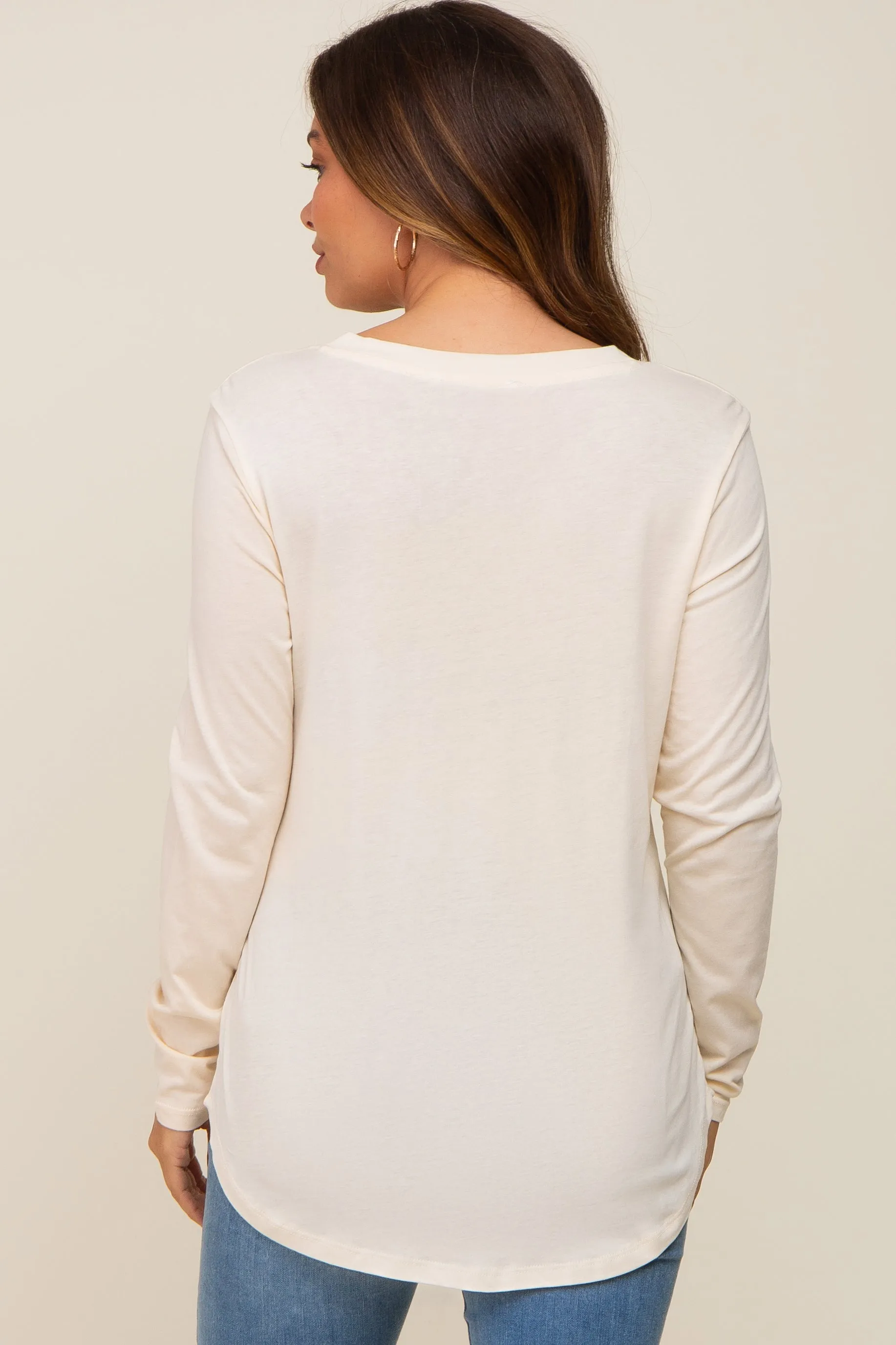 Cream Long Sleeve Maternity Top sold by Pinkblush product image thumbnail 3