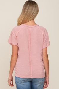 Light Pink Raw Hem Maternity Tee sold by Pinkblush