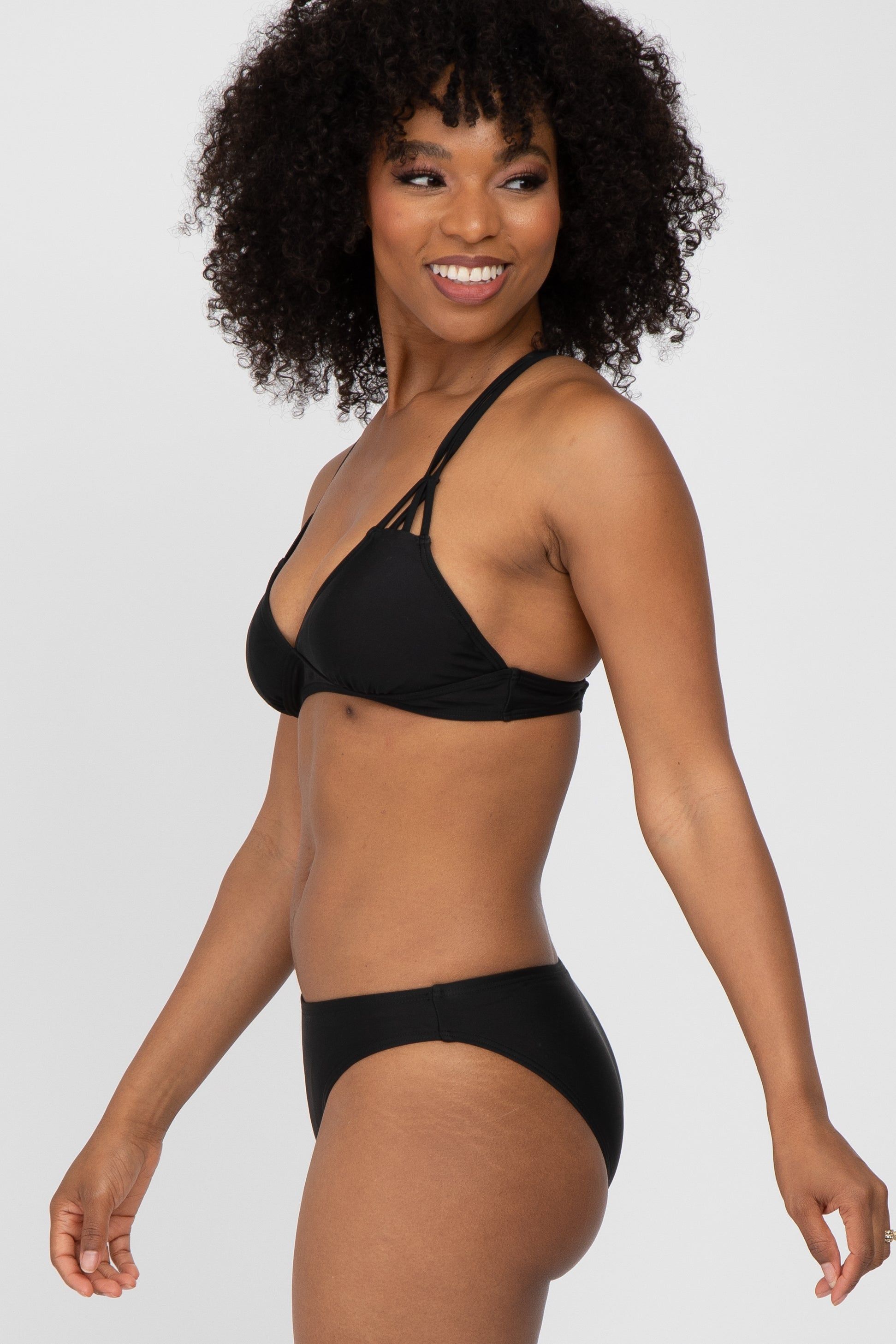 Black Strappy Two-Piece Bikini Set sold by Pinkblush product image thumbnail 2