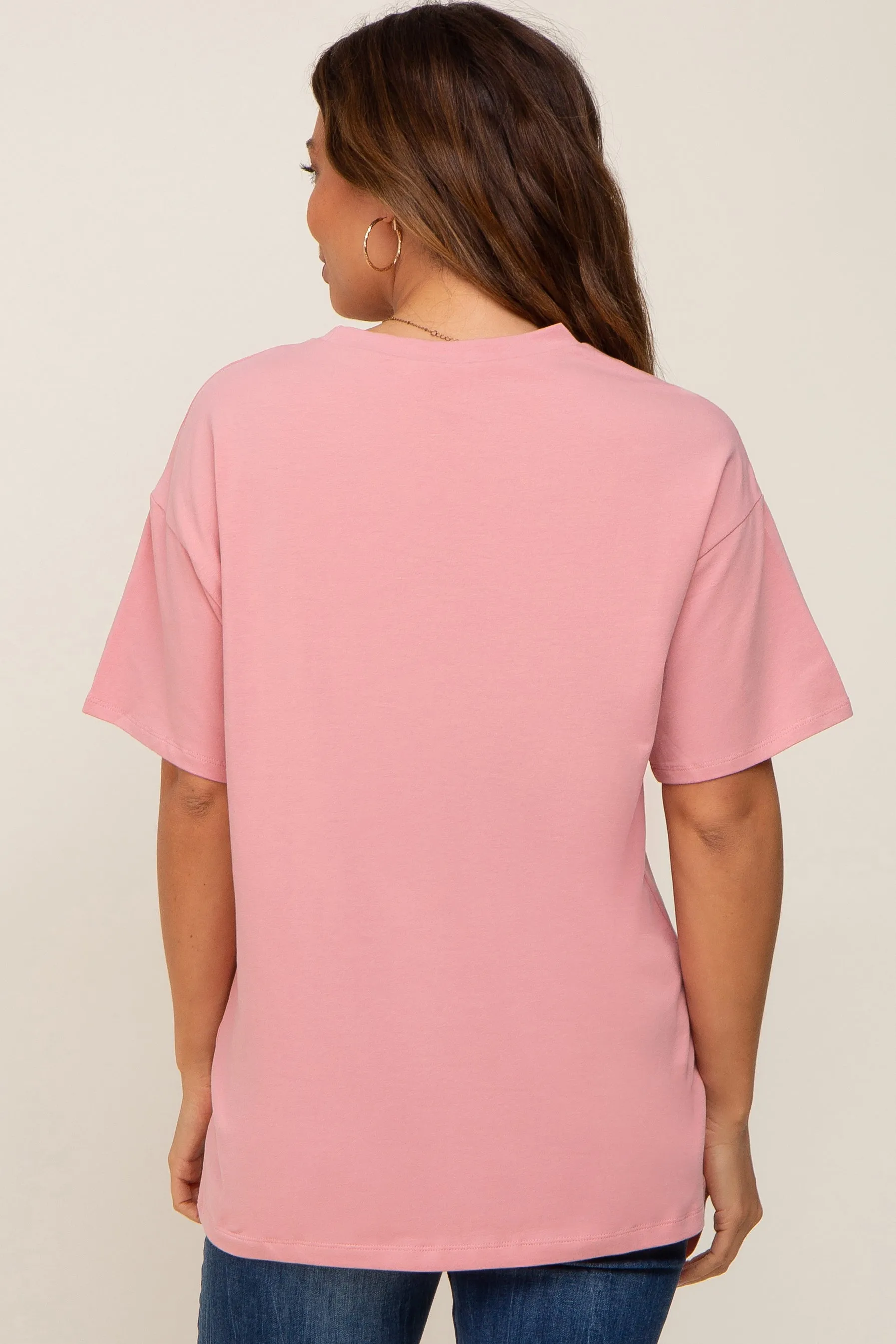 Pink Oversized Basic Maternity Tee sold by Pinkblush product image thumbnail 3