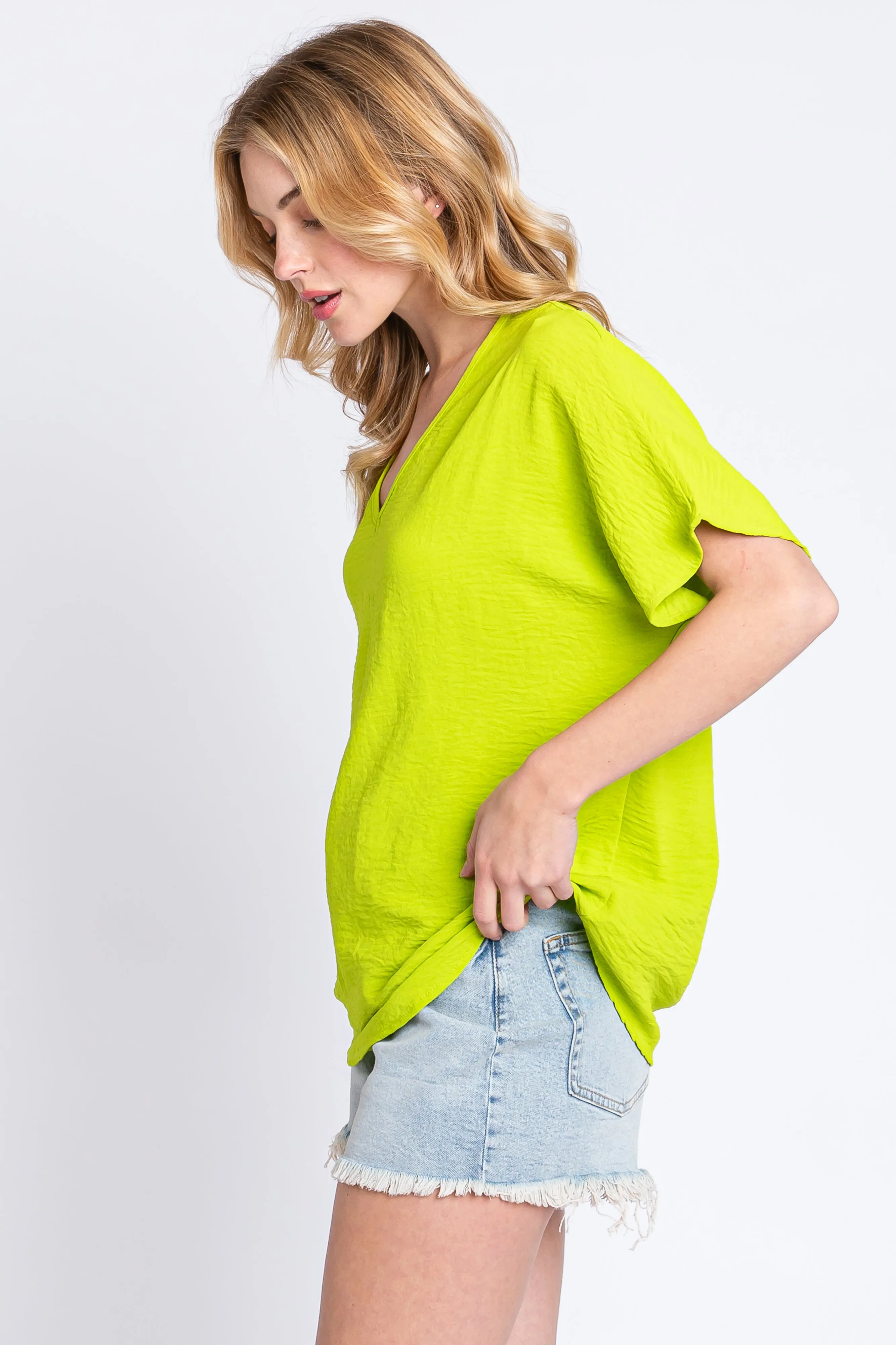 Lime Short Sleeve Blouse sold by Pinkblush product image thumbnail 2
