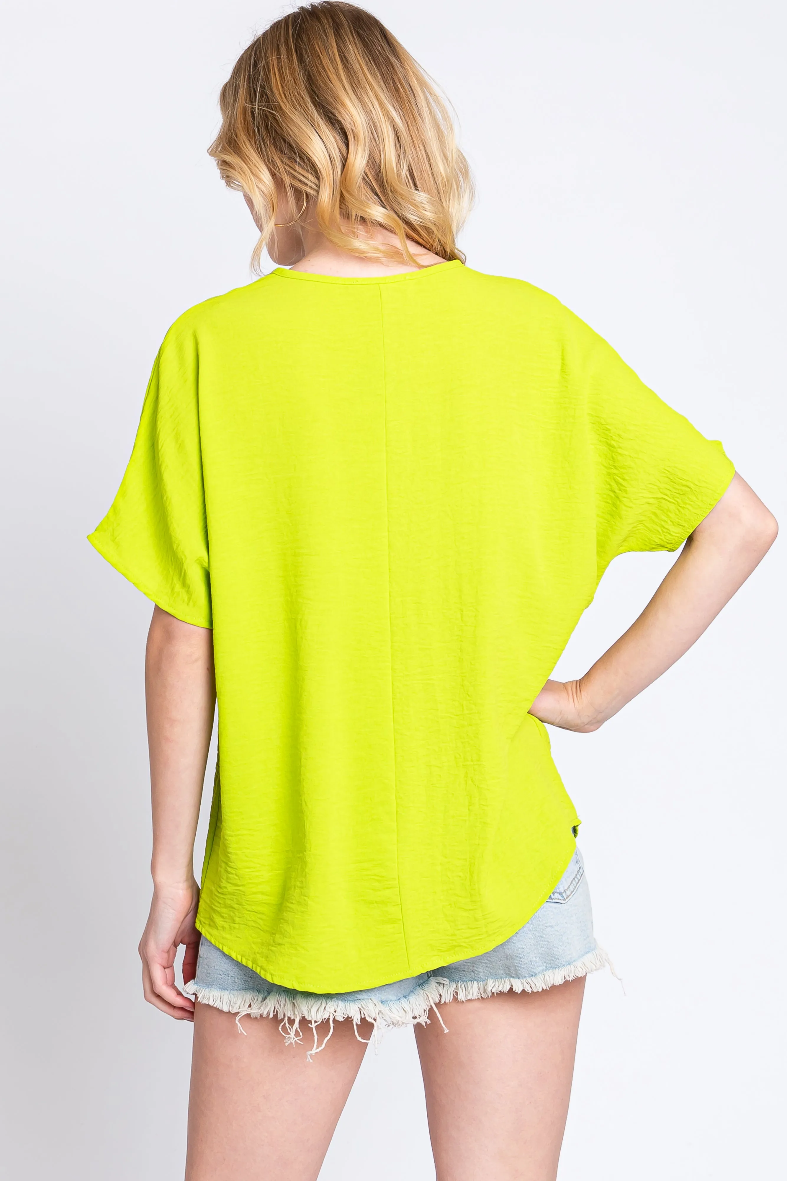 Lime Short Sleeve Blouse sold by Pinkblush product image thumbnail 3