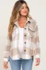 Beige Plaid Knit Maternity Shirt Jacket sold by Pinkblush