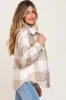 Beige Plaid Knit Maternity Shirt Jacket sold by Pinkblush