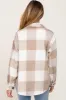 Beige Plaid Knit Maternity Shirt Jacket sold by Pinkblush
