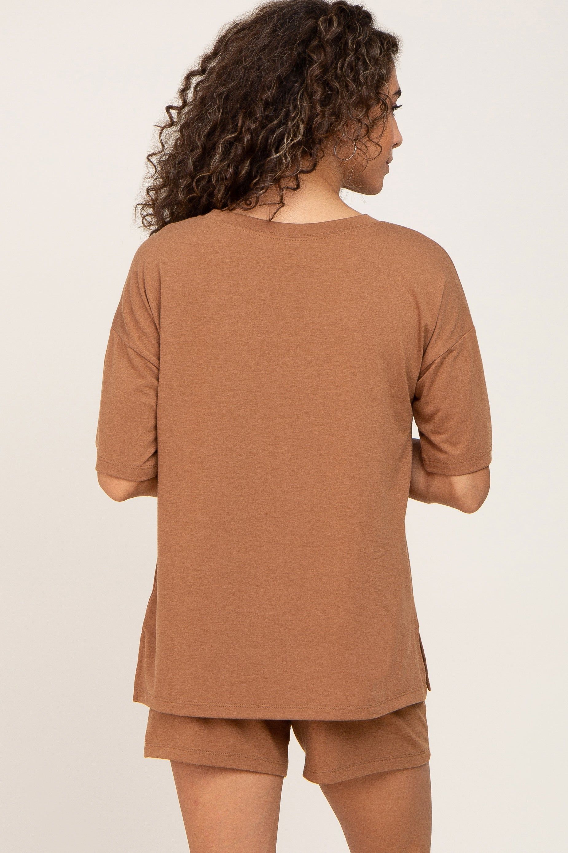 Camel Pocket Front Pajama Short Set sold by Pinkblush product image thumbnail 3