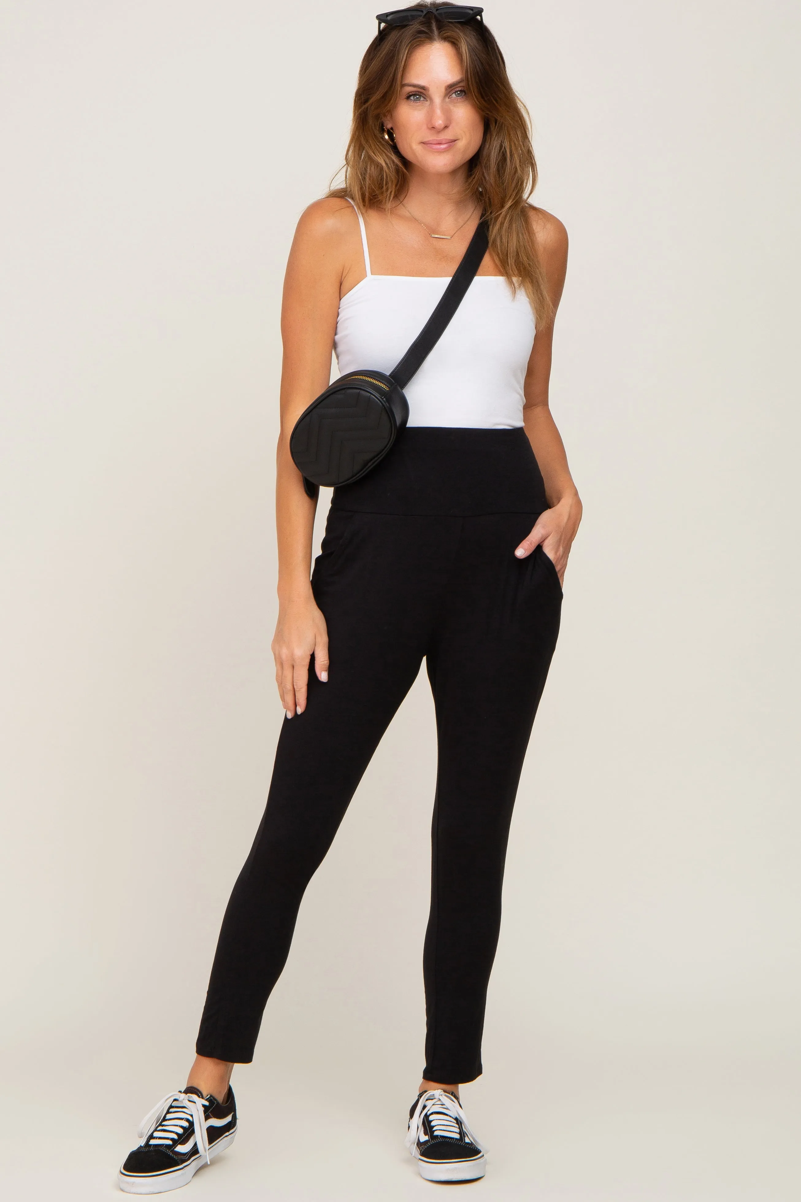 Black High Waisted Knit Pants sold by Pinkblush product image thumbnail 5