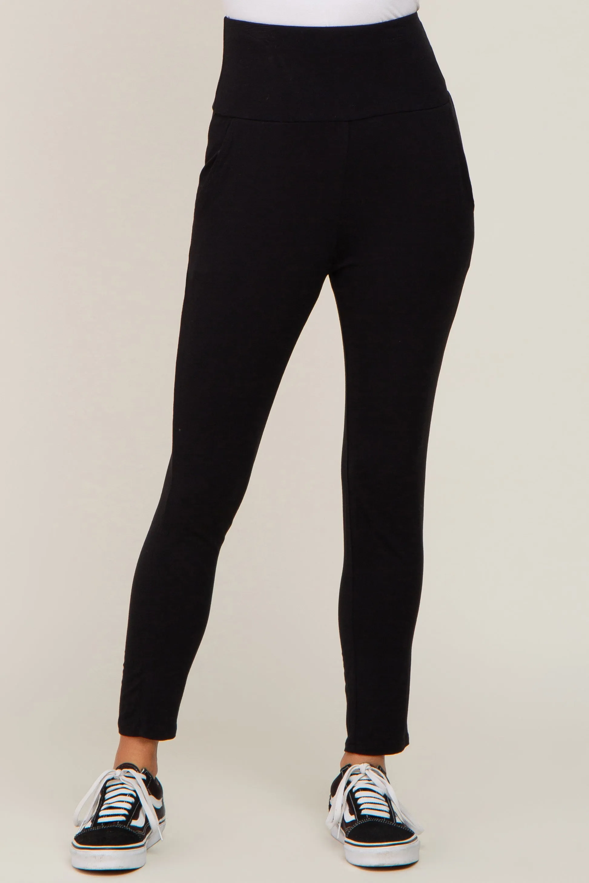 Black High Waisted Knit Pants sold by Pinkblush product image thumbnail 2
