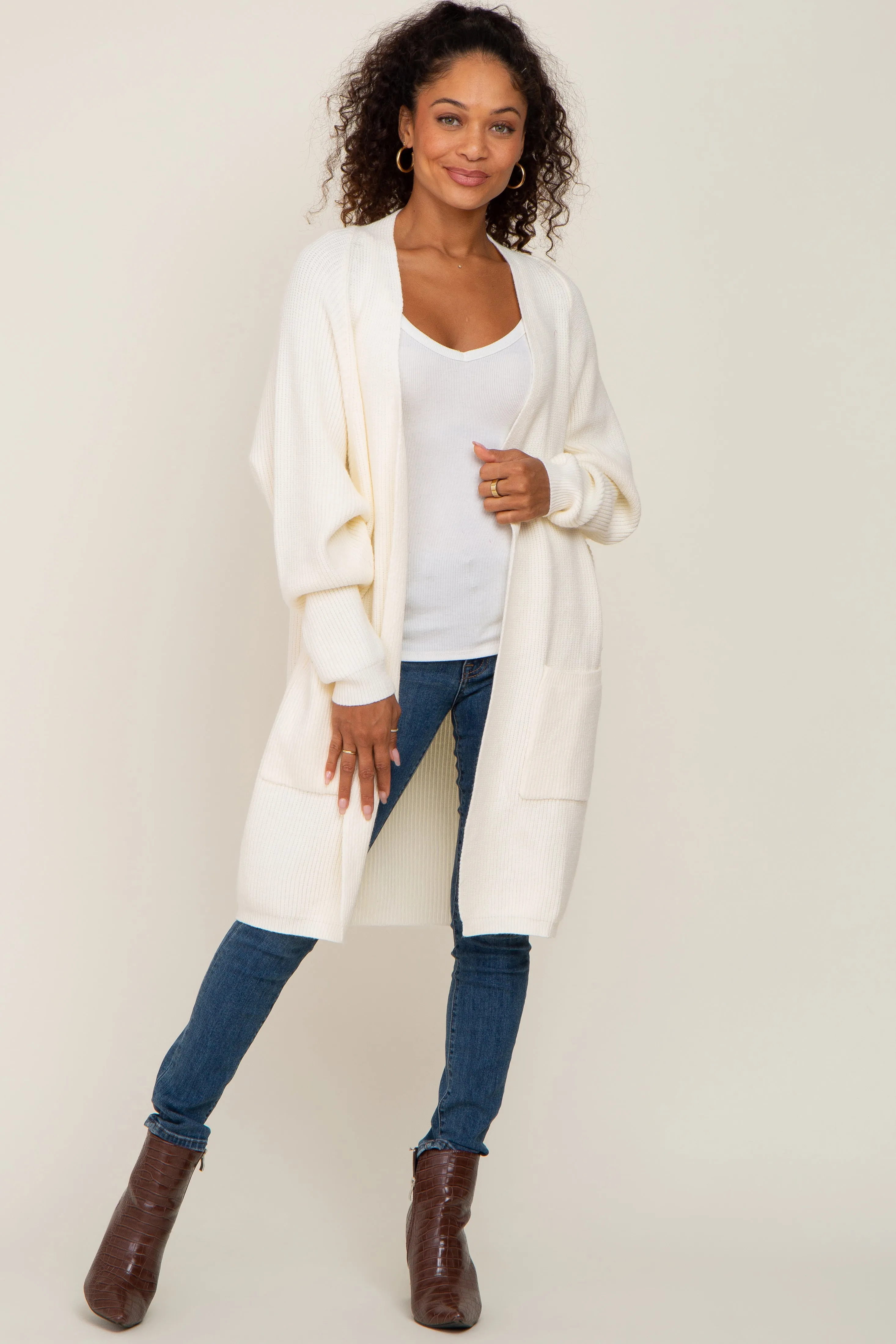 Cream Pocketed Knit Cardigan sold by Pinkblush product image thumbnail 4