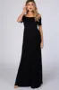 PinkBlush Black Off The Shoulder Short Sleeve Maternity Maxi Dress sold by Pinkblush
