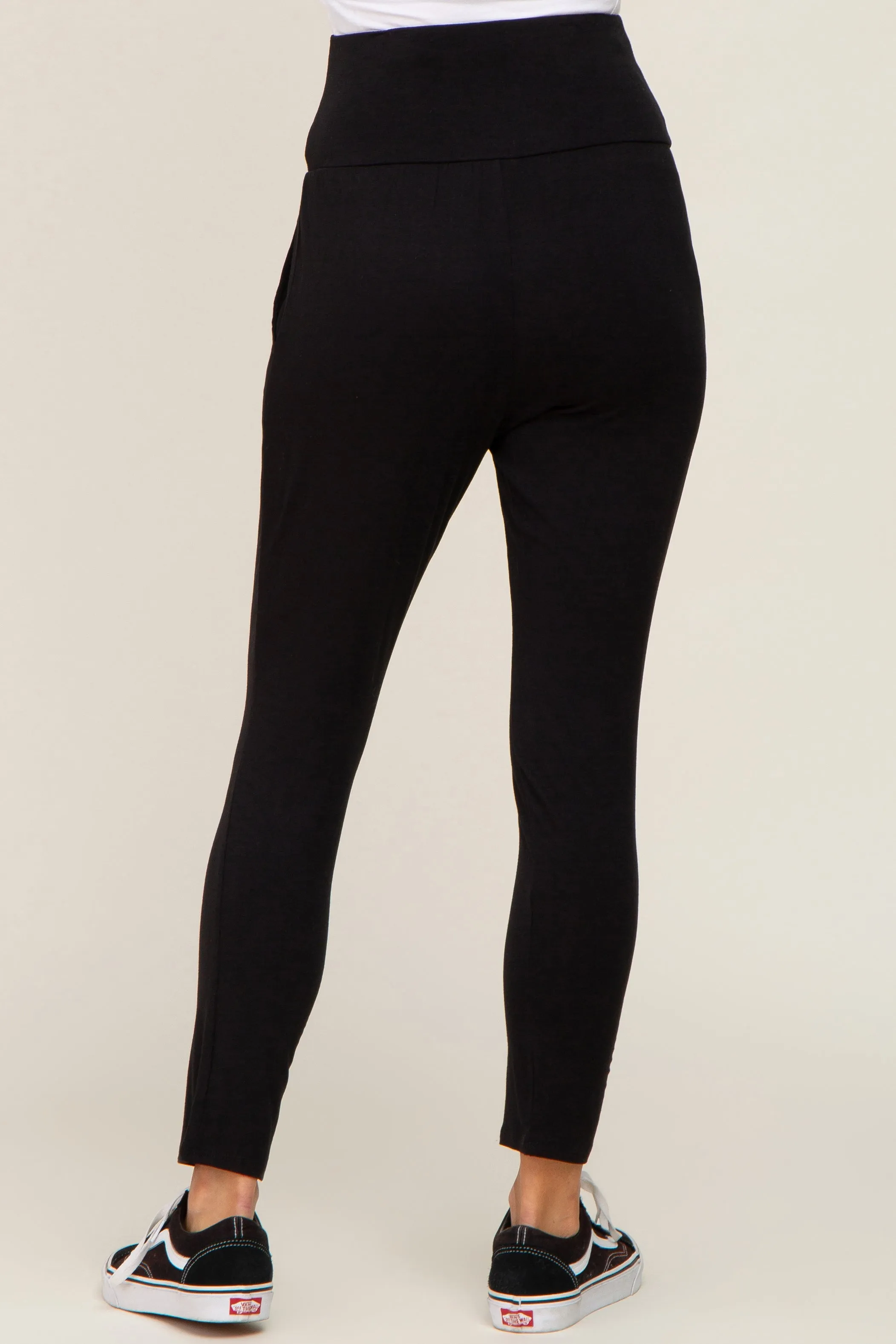 Black High Waisted Knit Pants sold by Pinkblush product image thumbnail 4