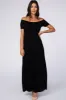 PinkBlush Black Off The Shoulder Short Sleeve Maternity Maxi Dress sold by Pinkblush