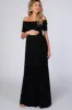 PinkBlush Black Off The Shoulder Short Sleeve Maternity Maxi Dress sold by Pinkblush