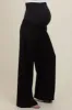 Black Wide-Leg Maternity Trousers sold by Pinkblush