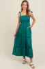 Forest Green Satin Smocked Maternity Maxi Dress sold by Pinkblush